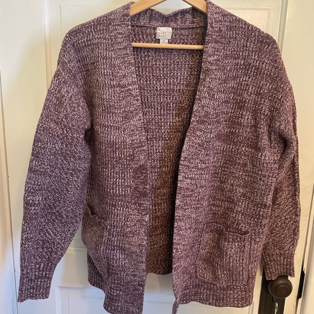 a new day Women's Marled Purple Cardigan